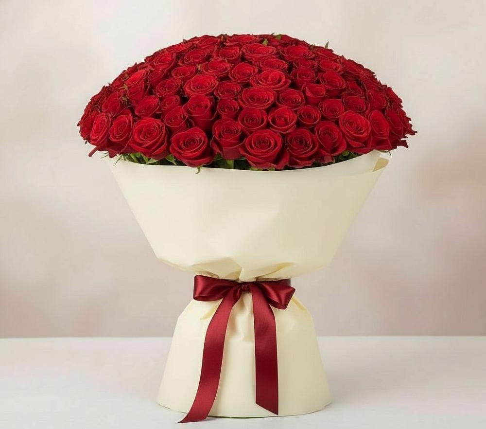 Букет 101 Красная роза Милано в Рудничный Кировской области