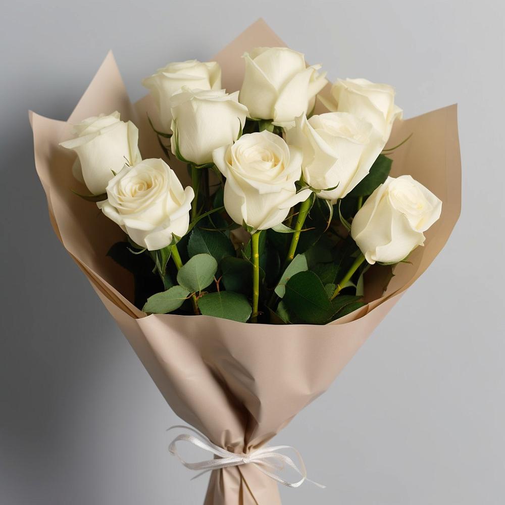 Букет 9 Белых роз Эдлесс Лав в Рудничный Кировской области