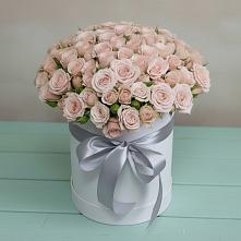 Цветочная композиция из Розы в шляпной коробке в Рудничный Кировской области