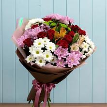 Букет цветов из:  Розы, Хризантемы и Альстромерии #REPLACE_PRED# Рудничный Кировской области